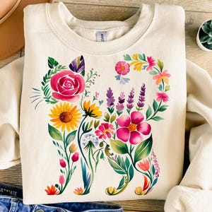 Floral Cat Png, Sublimation Design, Wildflowers Png, Cat Lover Png, Kitten Png, Cat Mom Png, T-Shirt Design, Digital Download Png, DTF