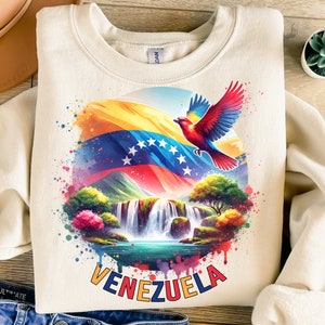 Venezuela Png, Diseño de Sublimación, Loro Colorido Png, Cascada Png, Png Patriótico, Png de Viaje, Diseño de Camiseta, Descarga Instantánea Png, DTF