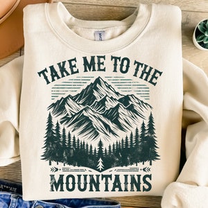 Take Me To The Mountains Png, Sublimation Design, Hiking Png, Retro Png, Adventure Png, Vintage Png, T-Shirt Design, Digital Download Png