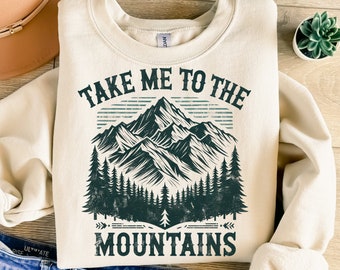 Take Me To The Mountains Png, Sublimation Design, Hiking Png, Retro Png, Adventure Png, Vintage Png, T-Shirt Design, Digital Download Png