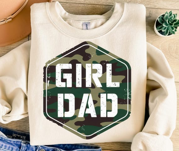 Girl Dad Png, Sublimation Design, Camouflage Png, Camo Girl Father Png, Retro Png, T-Shirt Design, Sweatshirt Png, Digital Download Png, DTF