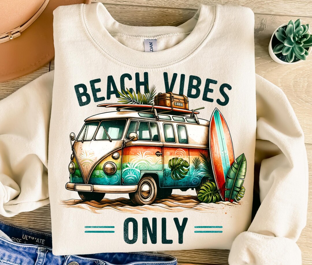 Beach Vibes Only Png, Sublimation Design, Summer Png, Retro Van Png ...