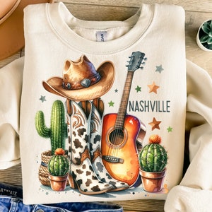 Nashville Png, Diseño de Sublimación, Guitarra Png, Png Occidental, Vaquera Png, Música Country Png, Diseño de Camiseta, Descarga Instantánea Png, DTF