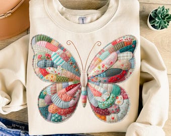 Patchwork Butterfly Png, Sublimation Design, Retro Butterfly Png, Trendy Png, T-Shirt Design, Sweatshirt Png, Instant Download Png, DTF