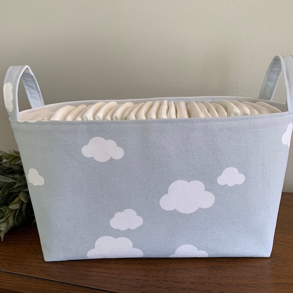 Baby Gift Bag, Diaper Storage, Fabric basket, Home decor, Cotton canvas bag,  Baby nursery Decor, Sewing/Craft bucket, Gift bag, Toy storage