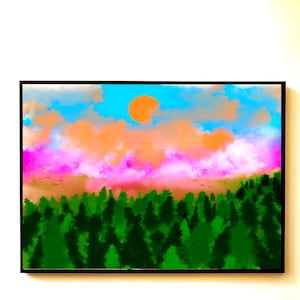 Forest painting lush forest painting green forest trees green wall decor landscape painting