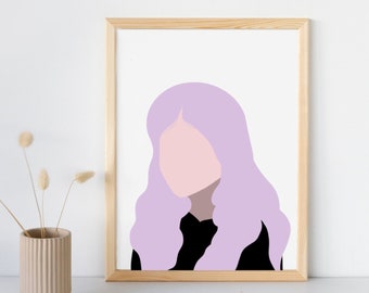 Purple Hair Art Print