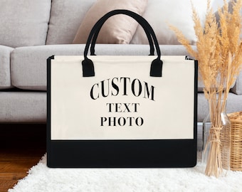 Personalized Tote Bag, Custom Tote Bags, Promotional Tote Bag, Your Text, Image, Logo Bag, Trade Show Gift Bag, Custom Shopper, Shopping Bag