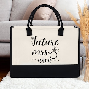 Borsa tote futura signora, regalo personalizzato borsa futura signora, borsa tote sposa, borsa tote regalo di fidanzamento, regalo per addio al nubilato, borsa tote in tela Wifey