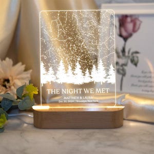 Custom Star Map By Date Night Light, Star Map Night Light, Personalized Constellation Map, Night Sky By Date,Engagement Gift For Him And Her