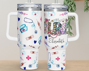 40oz Custom Nurse Tumbler, Personalized 40oz Nurse Tumbler, Gift For Nurse, Nurse Tumbler, Nurse Gift, 40oz Nurse Tumbler,Nursing School Cup