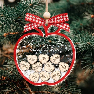 Christmas Teacher Shaker Ornament, Handmade Gift, Custom Ornament, Student Gift, Shaker Ornament, Personalized Teacher, Classroom Decoration