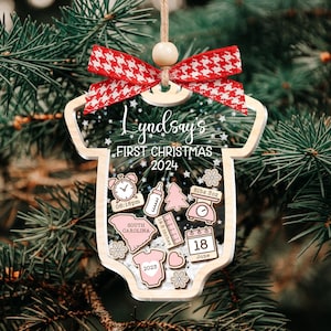 Baby&#39;s First Christmas Ornament 2024, Personalized Baby 1st Christmas Ornament, Custom New Baby Gift, 4D Shake Babies Ornament, Baby Shower