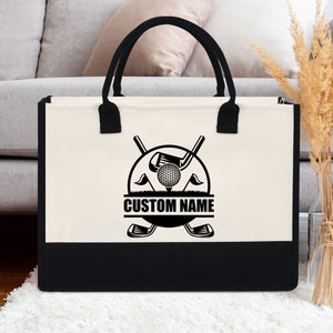 Personalized Golf Lover Tote Bag, Golf Custom Tote Bag, Golfers Gifts, Personalized Golf Ball Insulated Tote Bag, Golf Ball Dimple Tote Bag