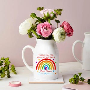 Custom Flower Vase for Teacher, Never Forget the Difference You Make, Teacher Appreciation Gift, Thank You Teacher Gift, Teacher Flower Vase