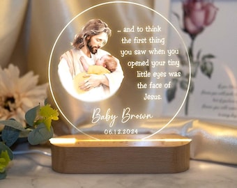 Custom Baby Memorial Night Light, Personalized Miscarriage Night Light, Stillbirth Light, Jesus Holding Baby Light, Custom Baby Loss Light