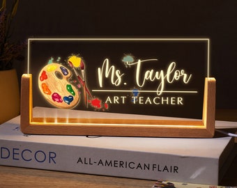 Personalized Art Teacher Name Desk Plate, Art Teacher Name Desk Plate, Art Teacher Gift, Artist Gift, Art Lover Gift, Gift For Art Teacher