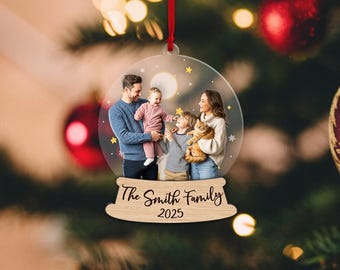 Enfeite de foto personalizado, enfeite de Natal com foto de família personalizada, enfeite de foto de família, presente de lembrança de família, decoração de Natal para família