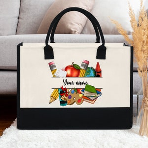 Personalized Teacher Tote Bag, Custom Teacher Tote Bag, Teacher Gift, Graduation Gift,Tote Bag for School Teacher,Teacher Appreciation Gift