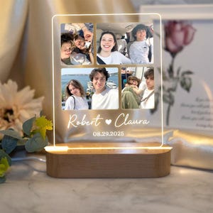 Personalized Photo Night Light Plaque,Couple Photo Lamp,Custom Acrylic Frame, Bedroom Decor, Custom Led Night Light,Gift for Her Him Friends