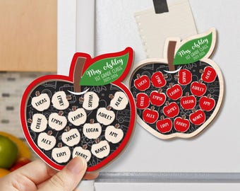 Personalized Teacher Apple Magnet, Thank You Teacher Gifts, End Of Year Gifts, Teacher Apple Sign, Teacher Appreciation Gift From Student