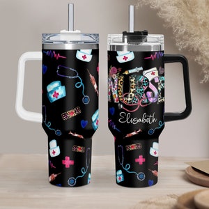 40oz Custom Nurse Tumbler, Personalized 40oz Nurse Tumbler, Gift For Nurse, Nurse Tumbler, Nurse Gift, 40oz Nurse Tumbler,Nursing School Cup