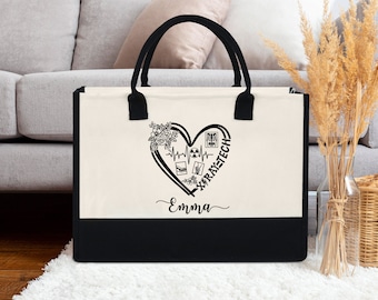 Xray Technologist Inspired Tote Bag, Personalized Radiologic Technologist Tote Bag, Personalized X-ray Tech Gift, Rad Tech Radiology Gifts