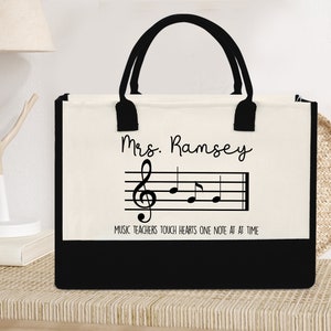 Personalized Music Teacher Tote Bag, Custom Music Bag, Piano Lesson Bag, Music Gifts, Music Lover Bag, Music Teacher Bag,Music Birthday Gift
