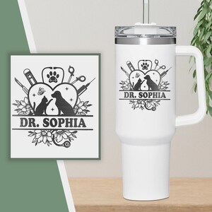 Personalized Vet Tech 40oz Tumbler, Gift for Veterinary Technician, Vet Graduation,Personalized Veterinary Technician Appreciation Week Gift