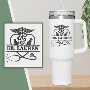 Personalized Vet Tech 40oz Tumbler, Gift for Veterinary Technician, Vet Graduation,Personalized Veterinary Technician Appreciation Week Gift