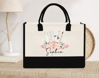 Bolsa de artesão personalizada, sacola de artesanato, sacola diy, bolsa de costura, sacola para artesanato, presente para avó, presente para mãe