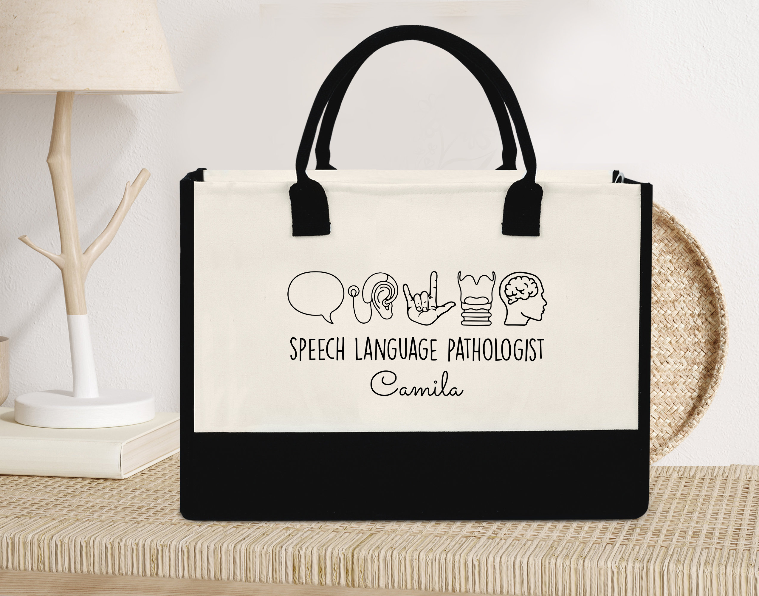 CMNIM SLP Tragetasche Für Sprachtherapeuten – Sprechsprache Pathologen Geschenk, 32 X 37 X 30 Cm