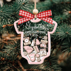 Baby&#39;s First Christmas Ornament 2024, Personalized Baby 1st Christmas Ornament, Custom New Baby Gift, 4D Shake Babies Ornament, Baby Shower