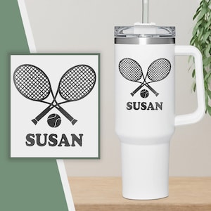 Personalized Tennis Lover Tumbler, Personalized Tennis Club Tumbler, Customized Tennis Lover Name Tumbler, Tennis Player Cup, Tennis Mom Cup