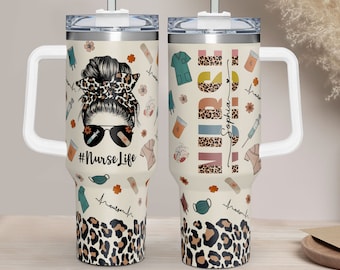 Custom Nurse 40oz Tumbler, Personalized Nurse Name 40oz Tumbler, Custom Gift For Nurse, Nurse Life Tumbler, Nurse Gift, Nursing School Cup