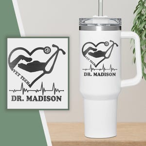 Personalized Vet Tech 40oz Tumbler, Gift for Veterinary Technician, Vet Graduation,Personalized Veterinary Technician Appreciation Week Gift