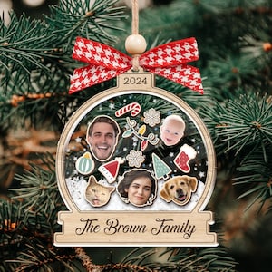 Family Shaker Ornament, Personalized Face Family Shake Ornament, 4D Family Shake Ornament, Family Ornament, Gift for Family, Christmas Gift