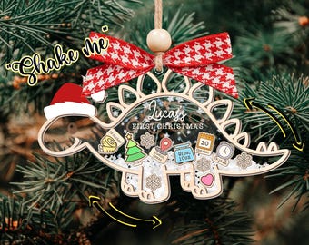 Personalized Dinosaur Baby's First Christmas Ornament 2024, Custom Baby 1st Christmas Ornament, Custom New Baby Gift,4D Shaker Baby Ornament