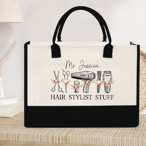 Saco personalizado de material de cabeleireiro personalizado, saco de cabeleireiro de presente de cabeleireiro, presente de cabeleireiro personalizado, presente de cabeleireiro, sacola de esteticista