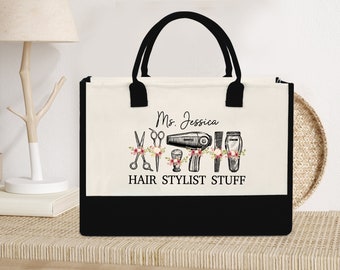 Personalized Hair Stylist Stuff Custom Bag, Hairstylist Gift Hairdresser Bag, Custom Hairdresser Gift, Hair Dresser Gift,Beautician Tote Bag