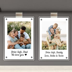 Custom Dad Photo Car Visor Clip, Fathers Day Gift For Dad, Drive Safe Daddy, Husband Gift Drive Safe Sun Visor Clip,Dad Car Accessories Gift