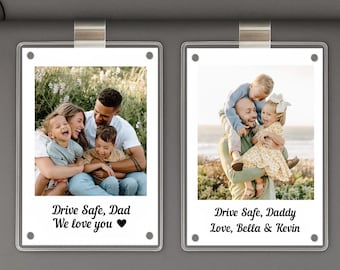 Clip de visera para coche con foto personalizada para papá, regalo para el Día del Padre, papá que conduce con cuidado, clip de visera para el sol para marido, accesorios de coche para papá.