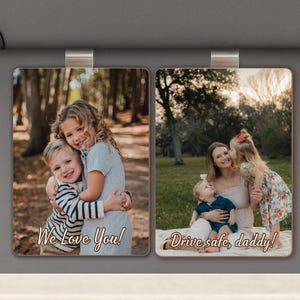 Custom Dad Photo Car Visor Clip, Fathers Day Gift For Dad, Drive Safe Daddy, Husband Gift Drive Safe Sun Visor Clip, Dad Car Accessories
