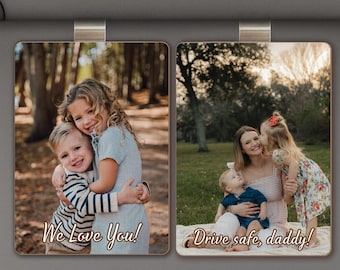 Custom Dad Photo Car Visor Clip, Fathers Day Gift For Dad, Drive Safe Daddy, Husband Gift Drive Safe Sun Visor Clip, Dad Car Accessories