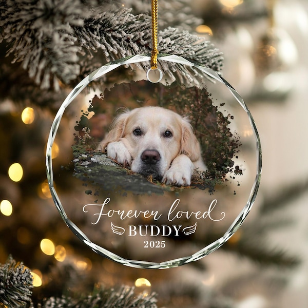 Personalized Pet Memorial Photo Ornament: Dog Sympathy Gift, Dog Lover
