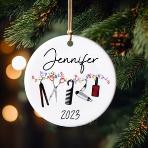 Personalized Hair Stylist Ornament, Hairdresser Gifts, Barber ornament, Beautician Gifts , Christmas Tree Ornaments, Christmas Gifts