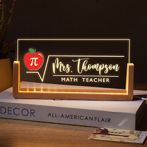 Personalized Math Teacher Name Desk Plate, Math Teacher Name Desk Plate, Math Teacher Gift, Gift For Math Teacher, Teacher Appreciation Gift