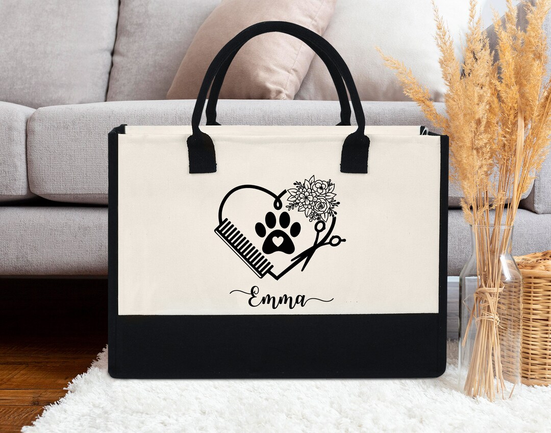Personalized Dog Groomer Tote Bag, Personalized Pet Groomer Tote Bag