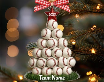 Addobbo natalizio sportivo personalizzato 2025 - Addobbo natalizio per bambini, addobbo da baseball, addobbo da baseball di Gesù, regalo di Natale 2025