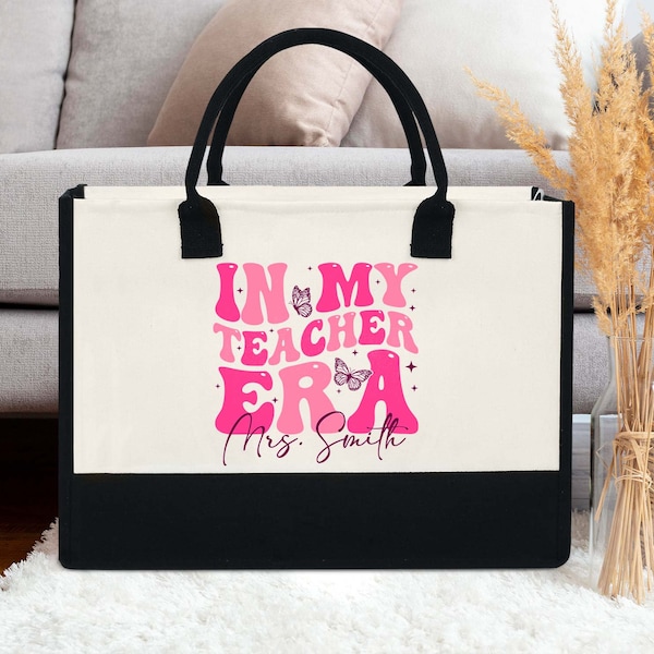 In My Teacher Era Tote Bag, Custom Teacher Name Bag, In My Cool Teacher Era, Teacher Era Bag, Back To School Bag, Teacher Appreciation Gift